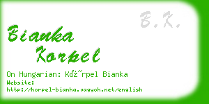 bianka korpel business card